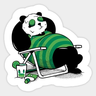 Cool Retro Panda Sunset 80s Summer Sticker